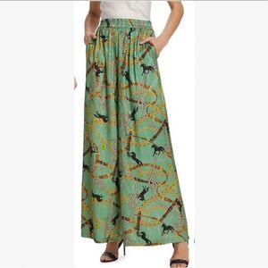 L'AGENCE's Lillian Pant In Frosty Spruce Multi Horse Chain